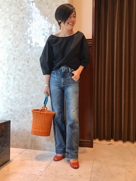 「HARDY NOIR（アルディーノアール）のアイテム」を使った、Yoko  Ishibashiさん（レディース・153cm）の春コーディネート