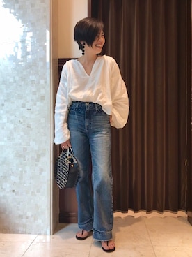 「UNO（ウーノ）のアイテム（アクセサリー）」を使った、Yoko  Ishibashiさん（レディース・153cm）の春コーディネート