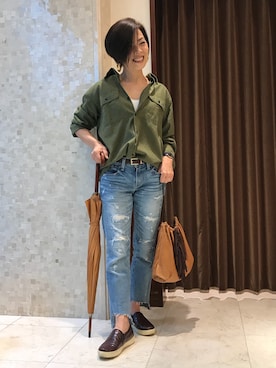 「おちびさん」｜「アイテム（アナログ腕時計）」を使った、Yoko  Ishibashiさん（レディース・153cm）の春コーディネート