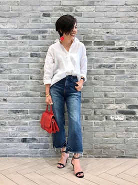 「おちびさん」｜「アイテム（アナログ腕時計）」を使った、Yoko  Ishibashiさん（レディース・153cm）の夏コーディネート