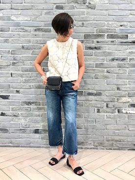 「CACHAREL（キャシャレル）のアイテム」を使った、Yoko  Ishibashiさん（レディース・153cm）の夏コーディネート