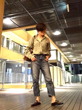 「おちびさん」｜「アイテム（スリッポン）」を使った、Yoko  Ishibashiさん（レディース・153cm）の秋コーディネート