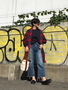 「おちびさん」｜「アイテム（モカシン/デッキシューズ）」を使った、Yoko  Ishibashiさん（レディース・153cm）の秋コーディネート