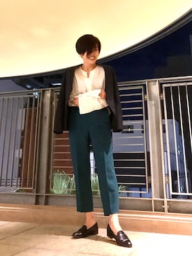 「おちびさん」｜「アイテム（ローファー）」を使った、Yoko  Ishibashiさん（レディース・153cm）の秋コーディネート