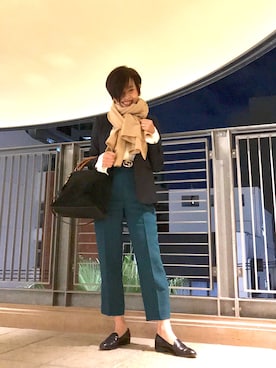 「おちびさん」｜「アイテム（ローファー）」を使った、Yoko  Ishibashiさん（レディース・153cm）の秋コーディネート