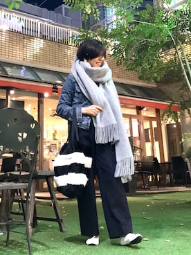 「おちびさん」｜「アイテム（デニムジャケット）」を使った、Yoko  Ishibashiさん（レディース・153cm）の秋コーディネート