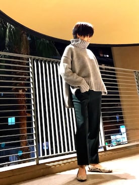 「Deuxieme Classe（ドゥーズィエムクラス）のアイテム（バレエシューズ）」を使った、Yoko  Ishibashiさん（レディース・153cm）の冬コーディネート