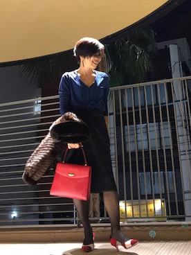 「LEONARD（レオナール）のアイテム」を使った、Yoko  Ishibashiさん（レディース・153cm）の冬コーディネート