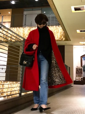 「SLADKY（スラドキー）のアイテム」を使った、Yoko  Ishibashiさん（レディース・153cm）の冬コーディネート