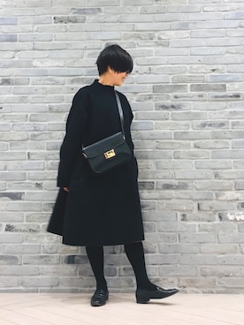 「おちびさん」｜「アイテム（ローファー）」を使った、Yoko  Ishibashiさん（レディース・153cm）の冬コーディネート