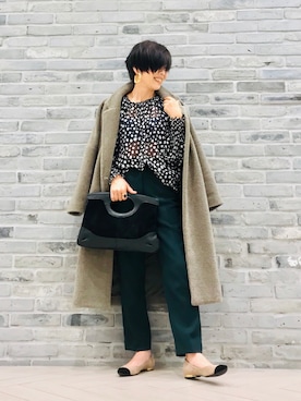 「MEDA（メダ）のアイテム」を使った、Yoko  Ishibashiさん（レディース・153cm）の冬コーディネート