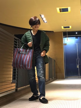 「おちびさん」｜「アイテム（モカシン/デッキシューズ）」を使った、Yoko  Ishibashiさん（レディース・153cm）の春コーディネート