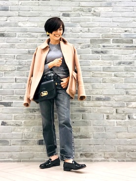 「おちびさん」｜「アイテム（モカシン/デッキシューズ）」を使った、Yoko  Ishibashiさん（レディース・153cm）の春コーディネート