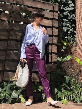 「TOFF&LOADSTONE（トフアンドロードストーン）のアイテム（かごバッグ）」を使った、Yoko  Ishibashiさん（レディース・153cm）の春コーディネート
