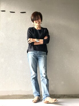 Yoko  Ishibashiさんの「NINAJULES HOOP ピアス」を使ったコーディネート