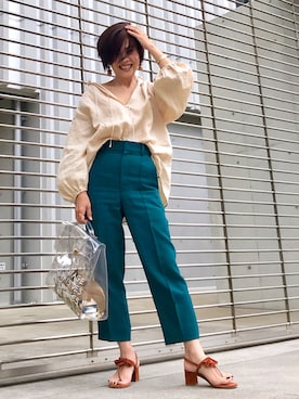 「COOMB（クーム）のアイテム（トップス）」を使った、Yoko  Ishibashiさん（レディース・153cm）の春コーディネート