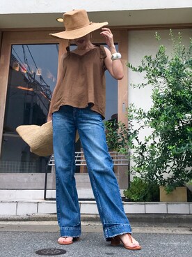 「おちびさん」｜「アイテム（キャミソール）」を使った、Yoko  Ishibashiさん（レディース・153cm）の夏コーディネート