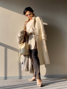 「おちびさん」｜「アイテム（パンプス）」を使った、Yoko  Ishibashiさん（レディース・153cm）の冬コーディネート