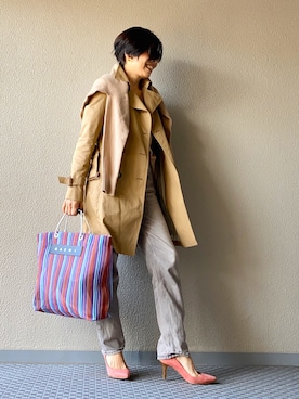 「おちびさん」｜「アイテム（パンプス）」を使った、Yoko  Ishibashiさん（レディース・153cm）の冬コーディネート