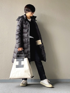 「アイテム（ダウンジャケット/コート）」を使った、Yoko  Ishibashiさん（レディース・153cm）の冬コーディネート