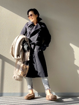 「おちびさん」｜「アイテム（モカシン/デッキシューズ）」を使った、Yoko  Ishibashiさん（レディース・153cm）の冬コーディネート