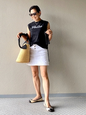 MADISON BLUE(マディソンブルー)>HELLO ロゴ ノースリーブTシャツ