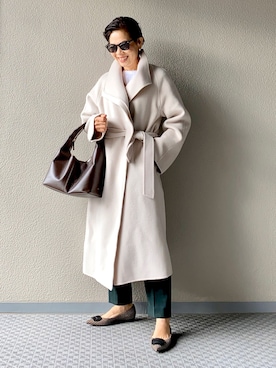 「おちびさん」｜「アイテム（パンプス）」を使った、Yoko  Ishibashiさん（レディース・153cm）の冬コーディネート