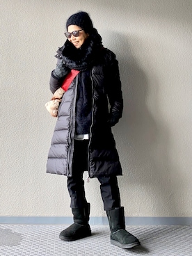「おちびさん」｜「アイテム（ダウンジャケット/コート）」を使った、Yoko  Ishibashiさん（レディース・153cm）の冬コーディネート