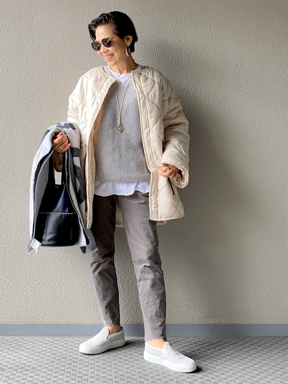 美品//ドゥーズィエムクラスROMANCE KNITグレー定価3.7万 