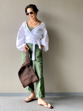 「おちびさん」｜「アイテム（キャミソール）」を使った、Yoko  Ishibashiさん（レディース・153cm）の夏コーディネート