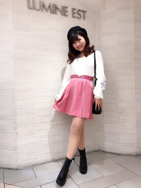 「CECIL McBEE（セシルマクビー）のアイテム（ハンチング/ベレー帽）」を使った、あやちゅんさん（レディース・152cm）の冬コーディネート