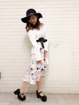「CECIL McBEE（セシルマクビー）のアイテム（ハット）」を使った、あやちゅんさん（レディース・152cm）の冬コーディネート