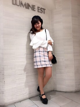 「CECIL McBEE（セシルマクビー）のアイテム（ハンチング/ベレー帽）」を使った、あやちゅんさん（レディース・152cm）の春コーディネート