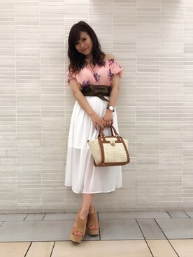 「CECIL McBEE（セシルマクビー）のアイテム（サンダル）」を使った、あやちゅんさん（レディース・152cm）の夏コーディネート