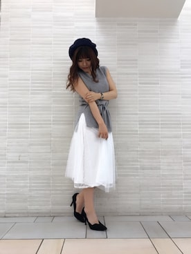 「CECIL McBEE（セシルマクビー）のアイテム（ハンチング/ベレー帽）」を使った、あやちゅんさん（レディース・152cm）の秋コーディネート