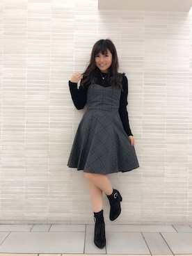 「CECIL McBEE（セシルマクビー）のアイテム（ブーツ）」を使った、あやちゅんさん（レディース・152cm）の秋コーディネート