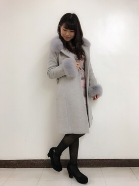 「CECIL McBEE（セシルマクビー）のアイテム（その他アウター）」を使った、あやちゅんさん（レディース・152cm）の冬コーディネート