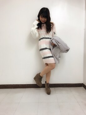 「CECIL McBEE（セシルマクビー）のアイテム（その他アウター）」を使った、あやちゅんさん（レディース・152cm）の冬コーディネート