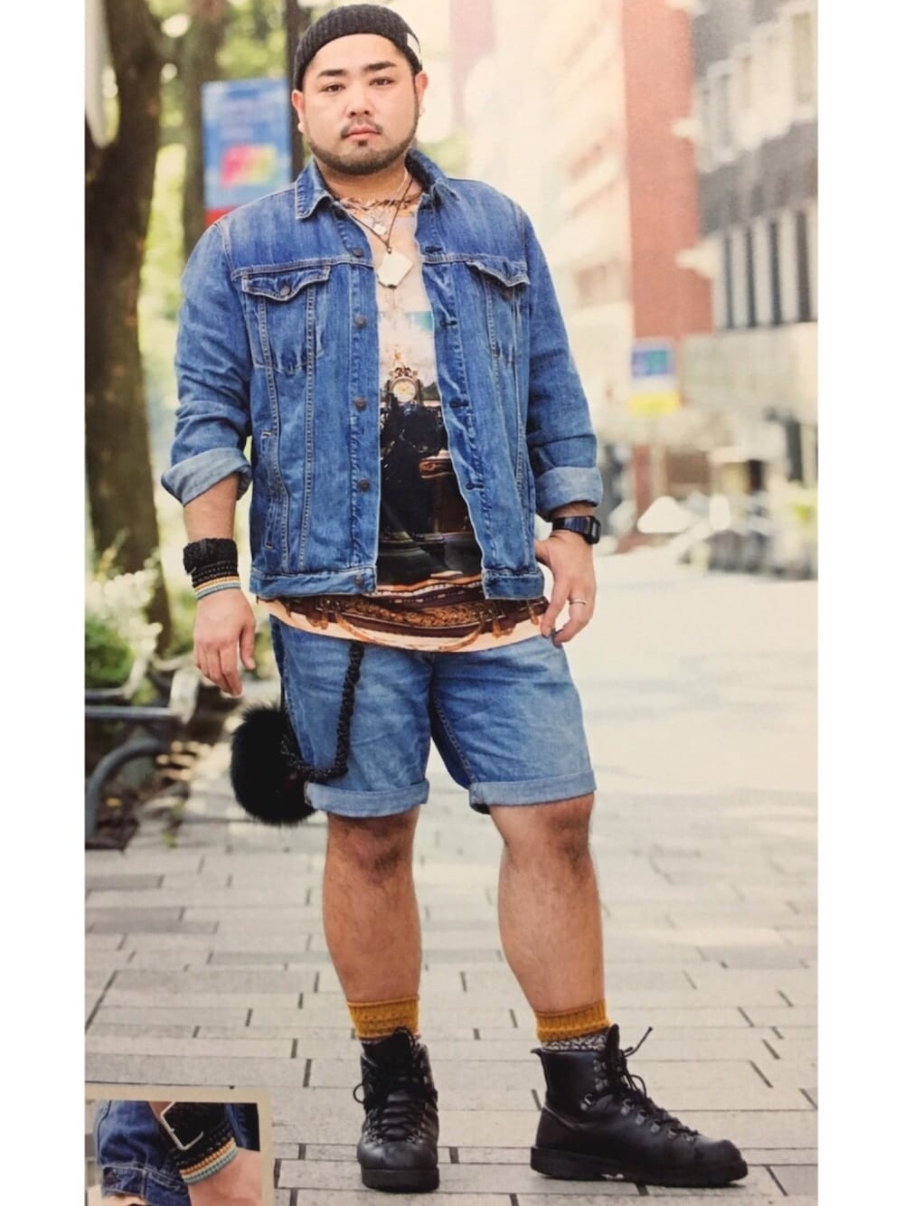 「Mr.Babe、ポチャイリッシュ、デブでもオシャレ、髭野郎コーデ、美ぽちゃ、カジュアルコーデ、デニムパンツ、デニムオンデニム、HIDEAWAYS NICOLE、ポチャメン」｜「Vivienne Westwoodのアイテム（Tシャツ/カットソー、その他）」を使った、Tomohiro.Yoshi1さん（メンズ・173cm）の冬コーディネートの1枚目の写真
