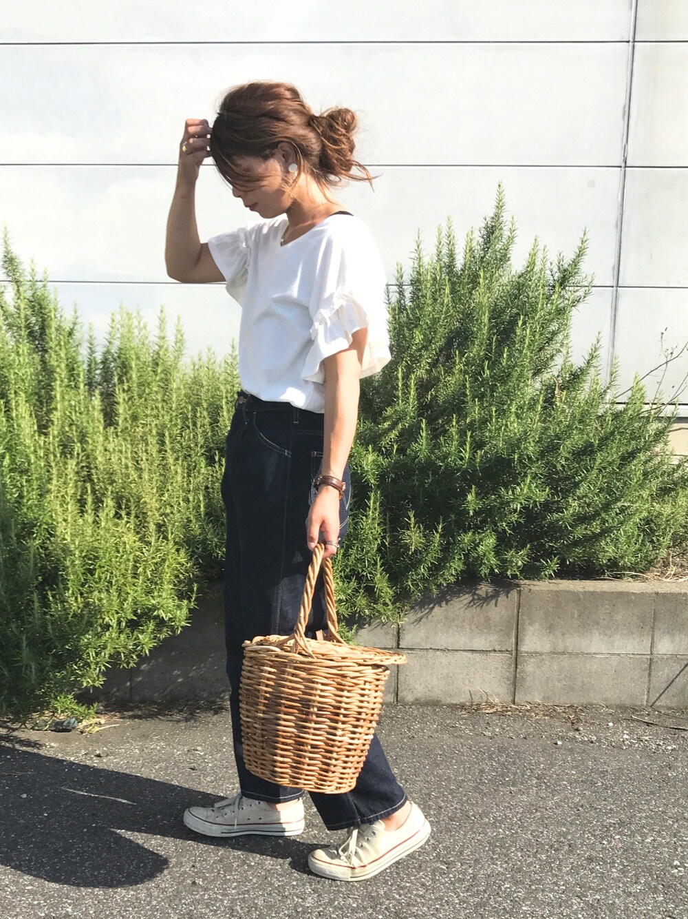 Rabi*さんの「袖フリルＴシャツ（one after another NICE CLAUP）」を使ったコーディネート
