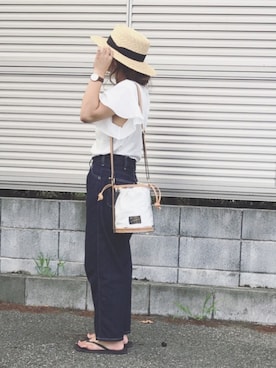 「FREAK'S STORE（フリークスストア）のDaniel Wellington/ダニエルウェリントン Classic Bristol 0511/0611 36mm（アナログ腕時計）」を使った、Rabi*さん（レディース・158cm）の夏コーディネート