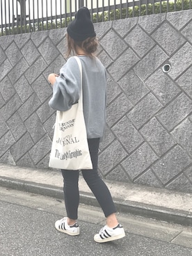 「TODAYFUL（トゥデイフル）のVintageトートバッグ（トートバッグ）」を使った、Rabi*さん（レディース・158cm）の秋コーディネート