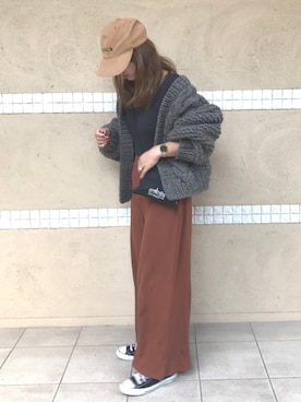 「Daniel Wellington（ダニエルウェリントン）の販売終了クラシックペティット アッシュフィールド32mm（アナログ腕時計）」を使った、Rabi*さん（レディース・158cm）の秋コーディネート