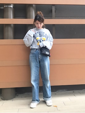 「KBF（ケイビーエフ）のアイテム（イヤリング）」を使った、Rabi*さん（レディース・158cm）の秋コーディネート