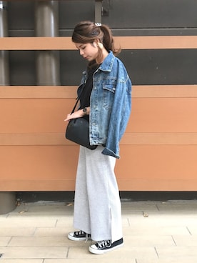 「Daniel Wellington」｜「アイテム（デニムジャケット）」を使った、Rabi*さん（レディース・158cm）の秋コーディネート