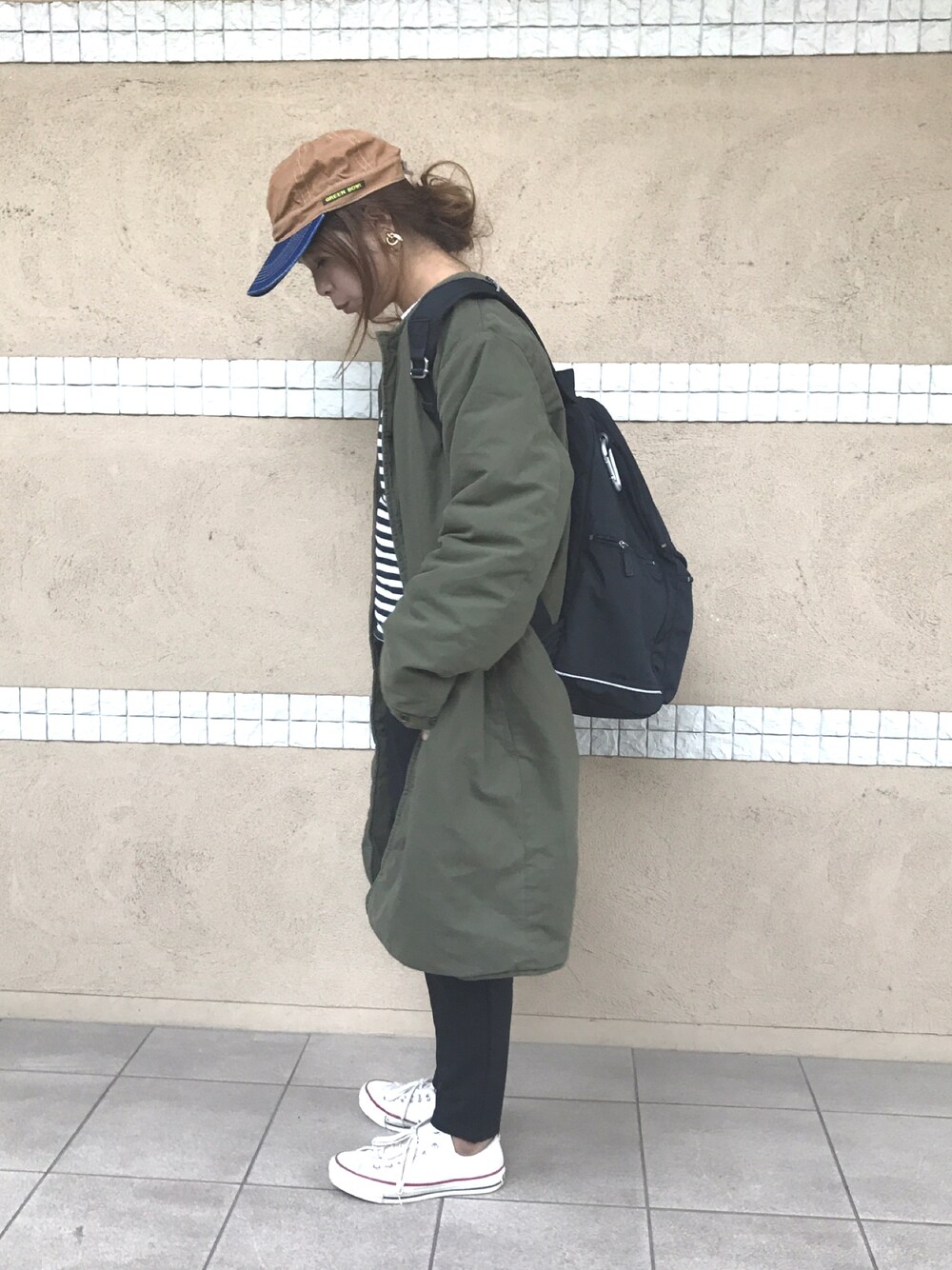 Rabi*さんの「GREEN BOWL No-collar Liner Long Jacket/グリーンボウルノーカラーライナーロングコート（GREEN BOWL）」を使ったコーディネート