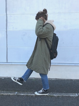 「FREAK'S STORE（フリークスストア）のFREDRIK PACKERS/フレドリックパッカーズ 別注500D DAY PACK （バックパック/リュック）」を使った、Rabi*さん（レディース・158cm）の冬コーディネート