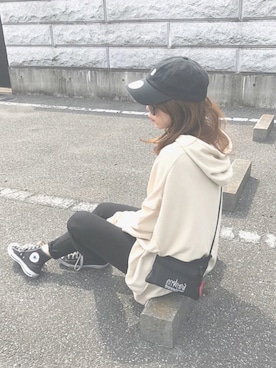 「BASECONTROL（ベースコントロール）のアイテム（帽子）」を使った、Rabi*さん（レディース・158cm）の春コーディネート