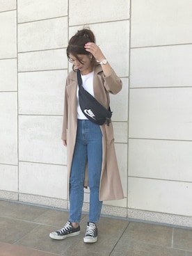 「SOMETHING（サムシング）のアイテム」を使った、Rabi*さん（レディース・158cm）の春コーディネート