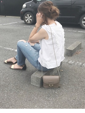 「Daniel Wellington（ダニエルウェリントン）の販売終了クラシックペティット アッシュフィールド32mm（アナログ腕時計）」を使った、Rabi*さん（レディース・158cm）の夏コーディネート